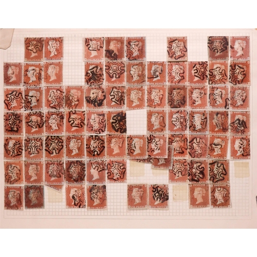 1565 - GB.QUEEN VICTORIA 1841 1d RED IMPERTS PLATE 20 PARTIAL SHEET RECONSTRUCTION of around 196 different ... 