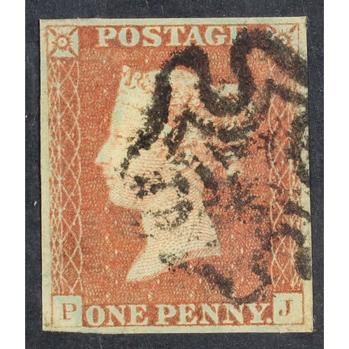 1579 - GB.QUEEN VICTORIA 1841 1d red-brown ‘PJ’ plate 1b with retouched check letter ‘P’, SG Spec AS7e, use... 