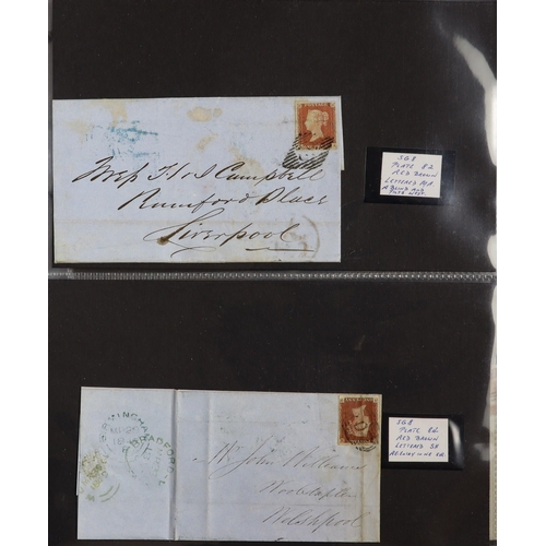 1581 - GB.QUEEN VICTORIA 1841 1d red-brown imperfs on 21 covers, with plates identified from 37 to 161, we ... 