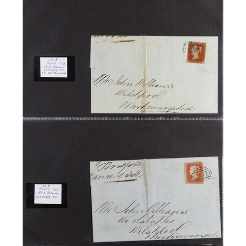 1581 - GB.QUEEN VICTORIA 1841 1d red-brown imperfs on 21 covers, with plates identified from 37 to 161, we ... 