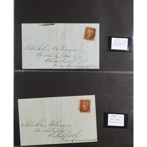 1581 - GB.QUEEN VICTORIA 1841 1d red-brown imperfs on 21 covers, with plates identified from 37 to 161, we ... 