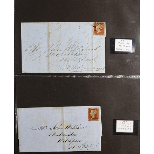 1581 - GB.QUEEN VICTORIA 1841 1d red-brown imperfs on 21 covers, with plates identified from 37 to 161, we ... 