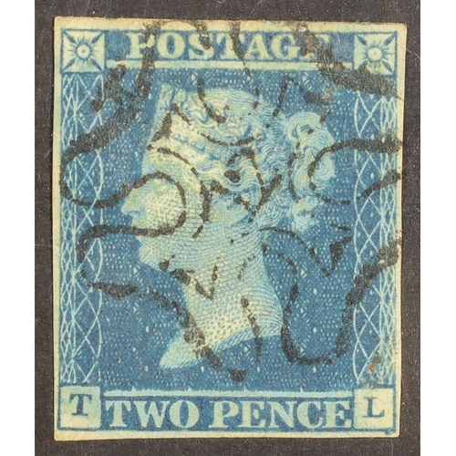 1595 - GB.QUEEN VICTORIA 1841 2d blue imperf with 4 margins cancelled by number ‘12’ in Maltese Cross, pres... 