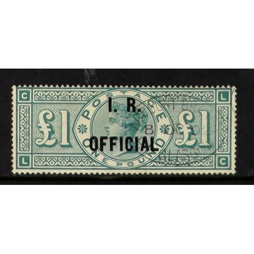 1683 - GB.QUEEN VICTORIA I. R. OFFICIAL 1892 £1 green, SG O16, very fine used. Cat £2500. Lot 1683 (P) [c]