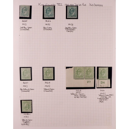 1694 - GB.EDWARD VII 1902 - 1913 SPECIALIZED MINT COLLECTION. A substantial collection annotated with SG Sp... 