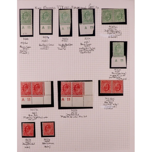 1694 - GB.EDWARD VII 1902 - 1913 SPECIALIZED MINT COLLECTION. A substantial collection annotated with SG Sp... 