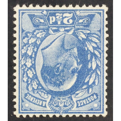 1698 - GB.EDWARD VII 1911 2½d deep bright blue perf 14 watermark inverted, SG 276Wi, never hinged mint. Cat... 