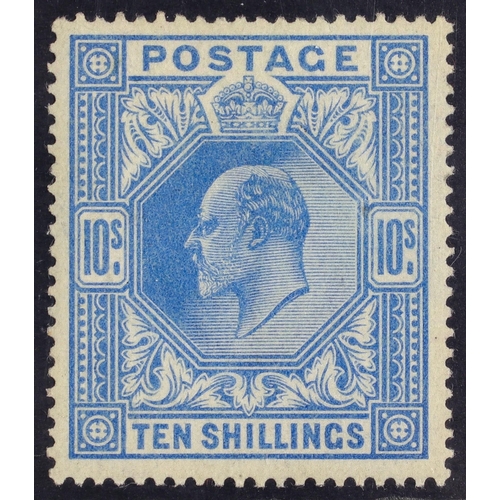 1699 - GB.EDWARD VII 1911-13 10s blue Somerset House, SG 319, very fine lightly hinged mint (virtually neve... 