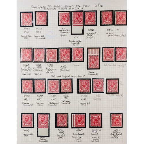 1704 - GB.GEORGE V 1912 - 1913 DOWNEY HEAD SPECIALIZED MINT COLLECTION. A substantial collection annotated ... 