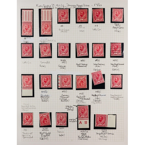 1704 - GB.GEORGE V 1912 - 1913 DOWNEY HEAD SPECIALIZED MINT COLLECTION. A substantial collection annotated ... 