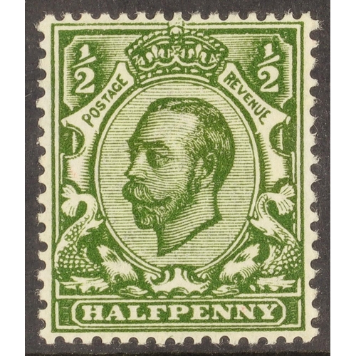 1706 - GB.GEORGE V 1912 ½d deep green, with white scales, SG Spec. N4(3)k, mint. Cat. £225. Lot 1706 (P) [a... 