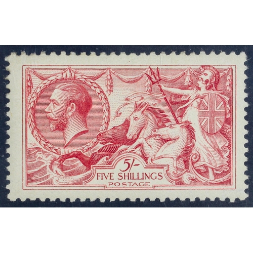 1713 - GB.GEORGE V 1918-19 5s rose-red Bradbury Seahorse, SG 416, never hinged mint. Cat £475.   Lot 1713 (... 