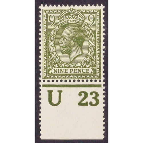 1714 - GB.GEORGE V 1922 9d olive green, SG Spec. N30 (1), with 