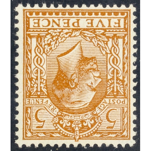 1721 - GB.GEORGE V 1924-26 5d brown wmk inverted, SG 425, never hinged mint. Cat £225. Lot 1721 (P) [a]