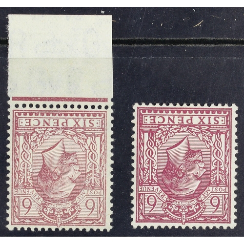 1722 - GB.GEORGE V 1924-26 6d purples both chalk-surfaced & ordinary papers, each watermark inverted, SG 42... 