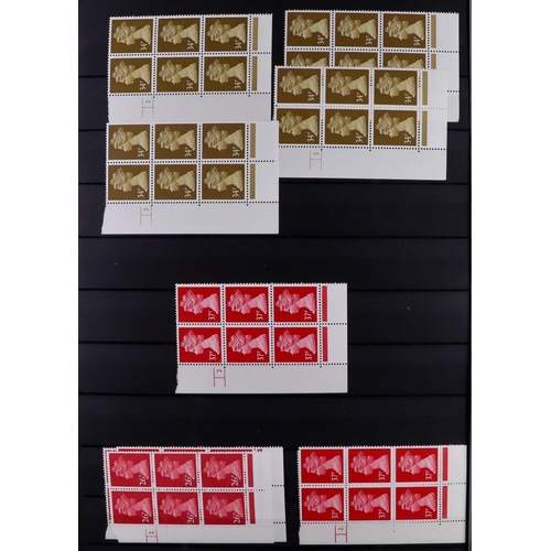 1745 - GB.ELIZABETH II 1970's-1980's DEFINITIVES CYLINDER STRIPS & BLOCKS Never hinged mint accumulation of... 