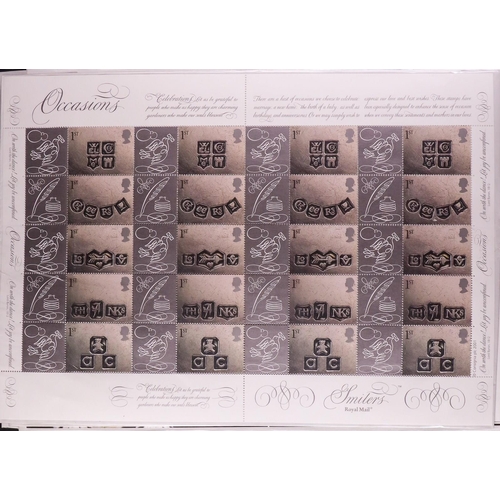 1814 - GB.ELIZABETH II 2000-2005 SMILERS SHEETS All different never hinged mint group, includes 2001 Occasi... 