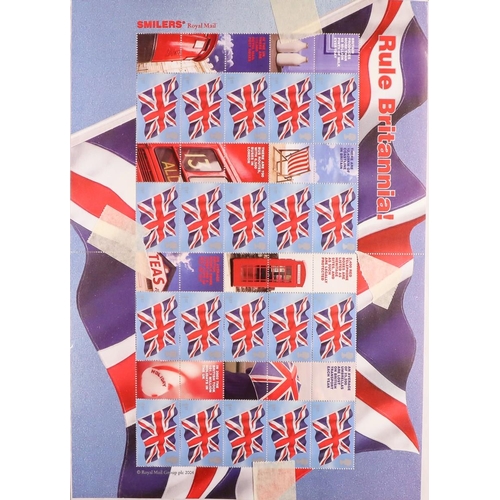 1814 - GB.ELIZABETH II 2000-2005 SMILERS SHEETS All different never hinged mint group, includes 2001 Occasi... 