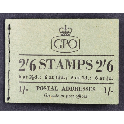 1822 - GB.ELIZABETH II BOOKLET 1954 (March) 2s6d containing QEII stamps, SG F15, very fine. Cat £225. Lot 1... 