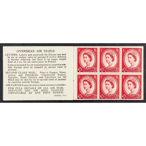 1822 - GB.ELIZABETH II BOOKLET 1954 (March) 2s6d containing QEII stamps, SG F15, very fine. Cat £225. Lot 1... 