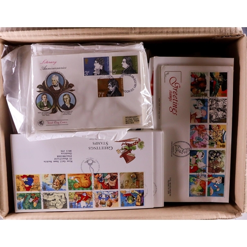 1850 - GB.FIRST DAY COVERS 1940's-2010's LARGE ACCUMULATION in albums and loose in fourteen boxes, all illu... 