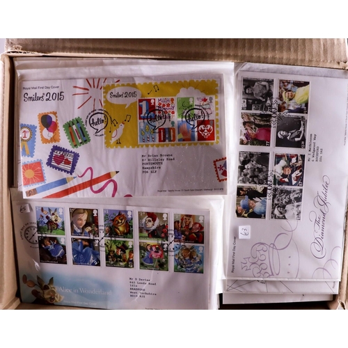 1850 - GB.FIRST DAY COVERS 1940's-2010's LARGE ACCUMULATION in albums and loose in fourteen boxes, all illu... 