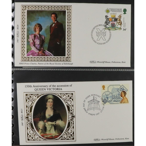 1858 - GB.FIRST DAY COVERS 1980 - 1988 BENHAM SMALL SILKS housed in 8 dedicated albums. Stated to be comple... 