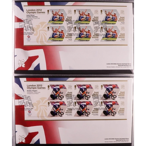 1859 - GB.FIRST DAY COVERS 2012 Olympic and Paralympic Gold Medal Winners sheetlets sets on first day cover... 