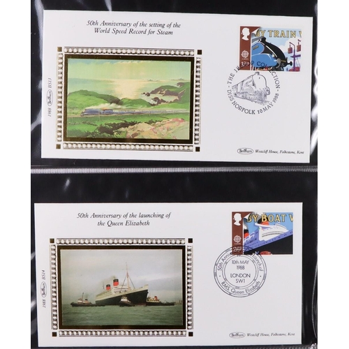 1862 - GB.FIRST DAY COVERS BENHAM SILKS 1982-1989 collection in eight albums, plus some Isle of Man issues ... 