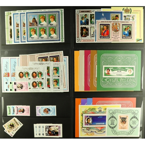 217 - 1981 CHARLES & DIANA ROYAL WEDDING never hinged mint sets, miniature sheets, sheetlets & booklets, p... 