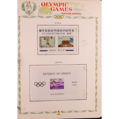 219 - OLYMPIC GAMES 1960 world never hinged mint collection in special album, all different sets & mini-sh... 