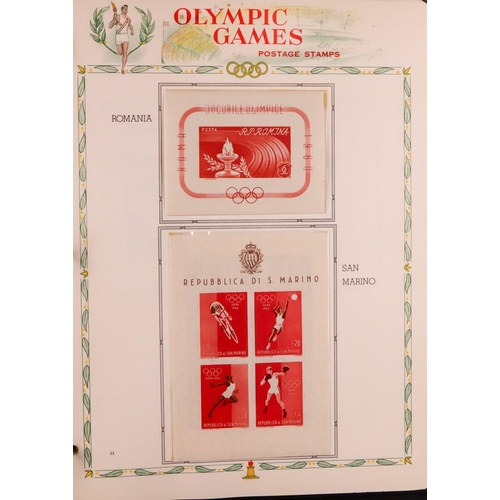 219 - OLYMPIC GAMES 1960 world never hinged mint collection in special album, all different sets & mini-sh... 