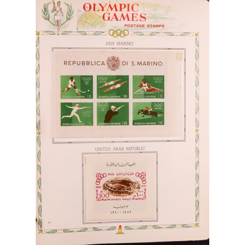 219 - OLYMPIC GAMES 1960 world never hinged mint collection in special album, all different sets & mini-sh... 