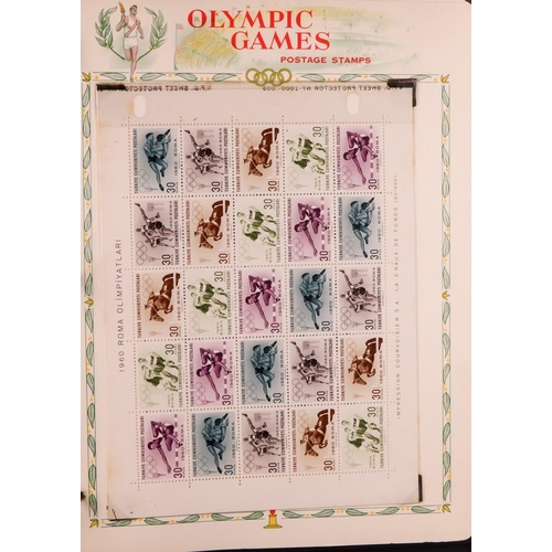 219 - OLYMPIC GAMES 1960 world never hinged mint collection in special album, all different sets & mini-sh... 