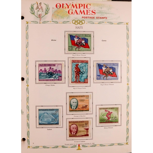 219 - OLYMPIC GAMES 1960 world never hinged mint collection in special album, all different sets & mini-sh... 