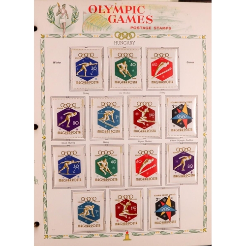 219 - OLYMPIC GAMES 1960 world never hinged mint collection in special album, all different sets & mini-sh... 