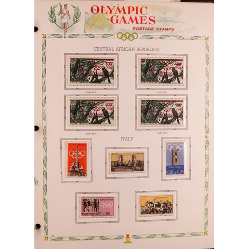 219 - OLYMPIC GAMES 1960 world never hinged mint collection in special album, all different sets & mini-sh... 