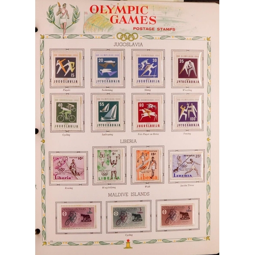 219 - OLYMPIC GAMES 1960 world never hinged mint collection in special album, all different sets & mini-sh... 