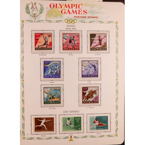 219 - OLYMPIC GAMES 1960 world never hinged mint collection in special album, all different sets & mini-sh... 