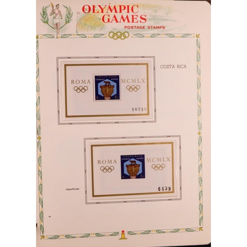 219 - OLYMPIC GAMES 1960 world never hinged mint collection in special album, all different sets & mini-sh... 