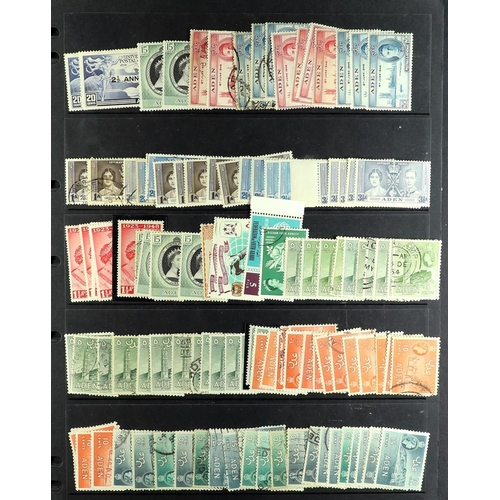 222 - ADEN 1937 - 1963 COLLECTION on stock pages, mint & used, includes 1937 Dhow to 1r mint & 2r (x2) use... 