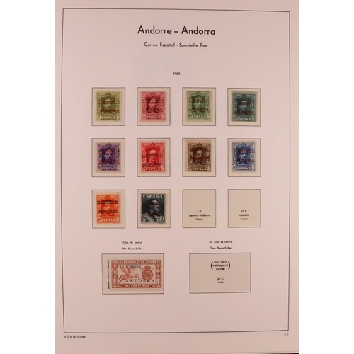 232 - ANDORRA 1931 - 1970 MINT / NEVER HINGED MINT COLLECTION in a Lighthouse hingeless album, FRANCE PO a... 