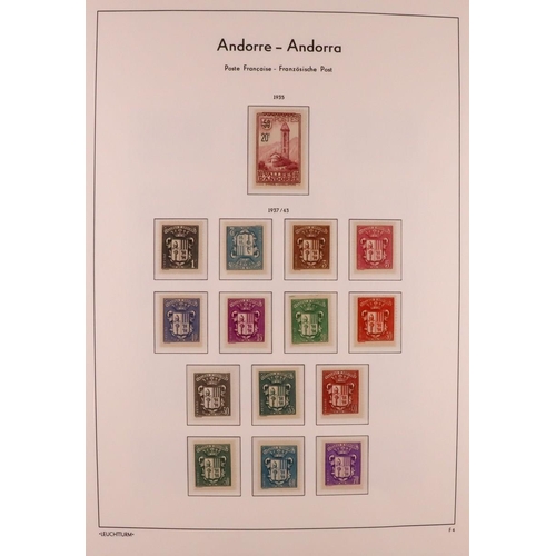 232 - ANDORRA 1931 - 1970 MINT / NEVER HINGED MINT COLLECTION in a Lighthouse hingeless album, FRANCE PO a... 