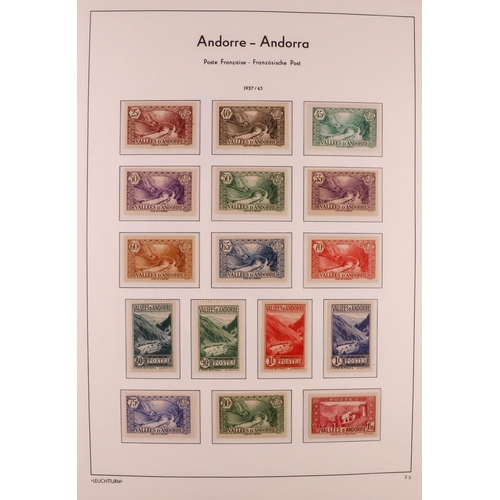 232 - ANDORRA 1931 - 1970 MINT / NEVER HINGED MINT COLLECTION in a Lighthouse hingeless album, FRANCE PO a... 