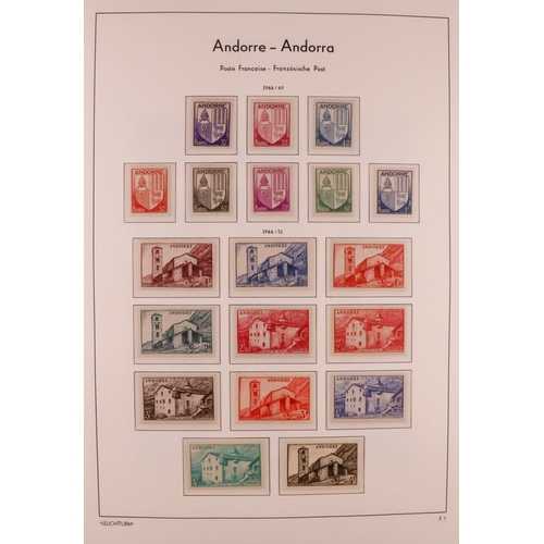 232 - ANDORRA 1931 - 1970 MINT / NEVER HINGED MINT COLLECTION in a Lighthouse hingeless album, FRANCE PO a... 