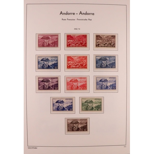 232 - ANDORRA 1931 - 1970 MINT / NEVER HINGED MINT COLLECTION in a Lighthouse hingeless album, FRANCE PO a... 