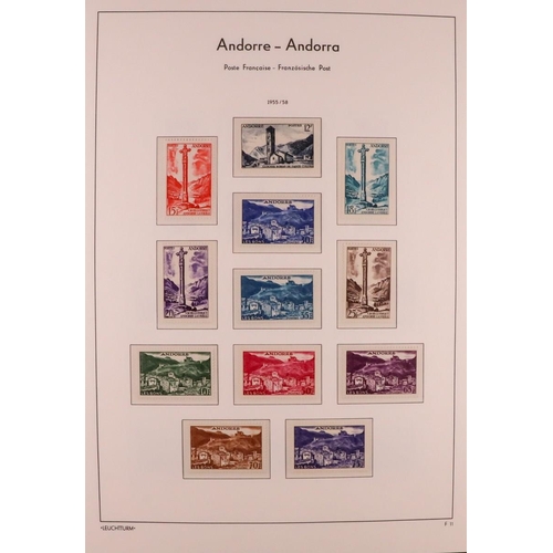 232 - ANDORRA 1931 - 1970 MINT / NEVER HINGED MINT COLLECTION in a Lighthouse hingeless album, FRANCE PO a... 