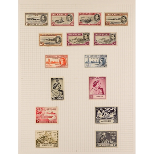 243 - ASCENSION 1937 - 1953 COMPLETE MINT COLLECTION from 1937 Coronation to 1949 UPU set, also most extra... 