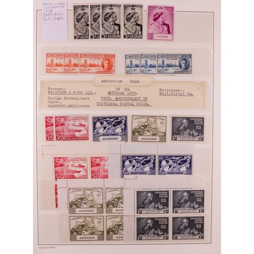 245 - ASCENSION EX DEALER'S FOLDER. Mint and used. KGV to 2s inc overprints, 1935 Jubilee 2d 'Cleft Rock' ... 