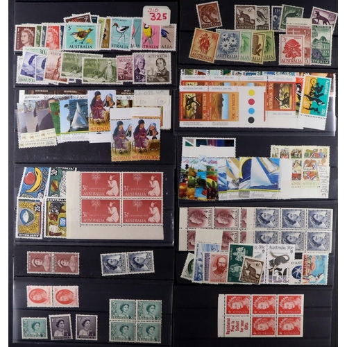 256 - AUSTRALIA 1876-1990's MINT MOSTLY NEVER HINGED RANGES on stock cards & in packets, includes few Stat... 